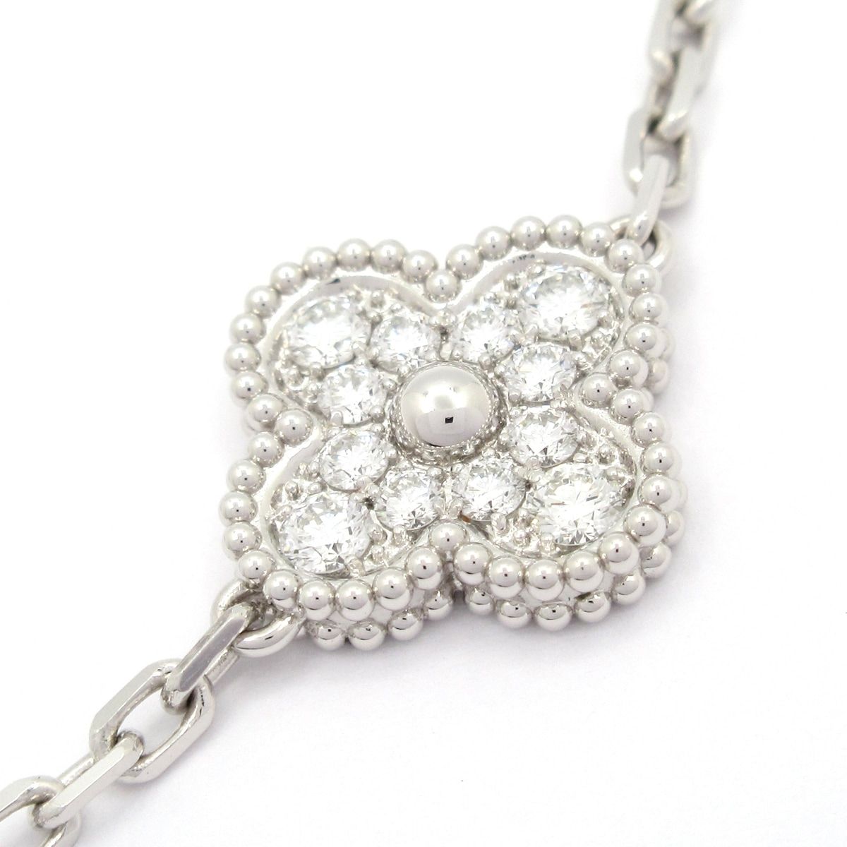 Van Cleef & Arpels Bracelet Vintage Alhambra 18k White Gold Black Diamond — view 2
