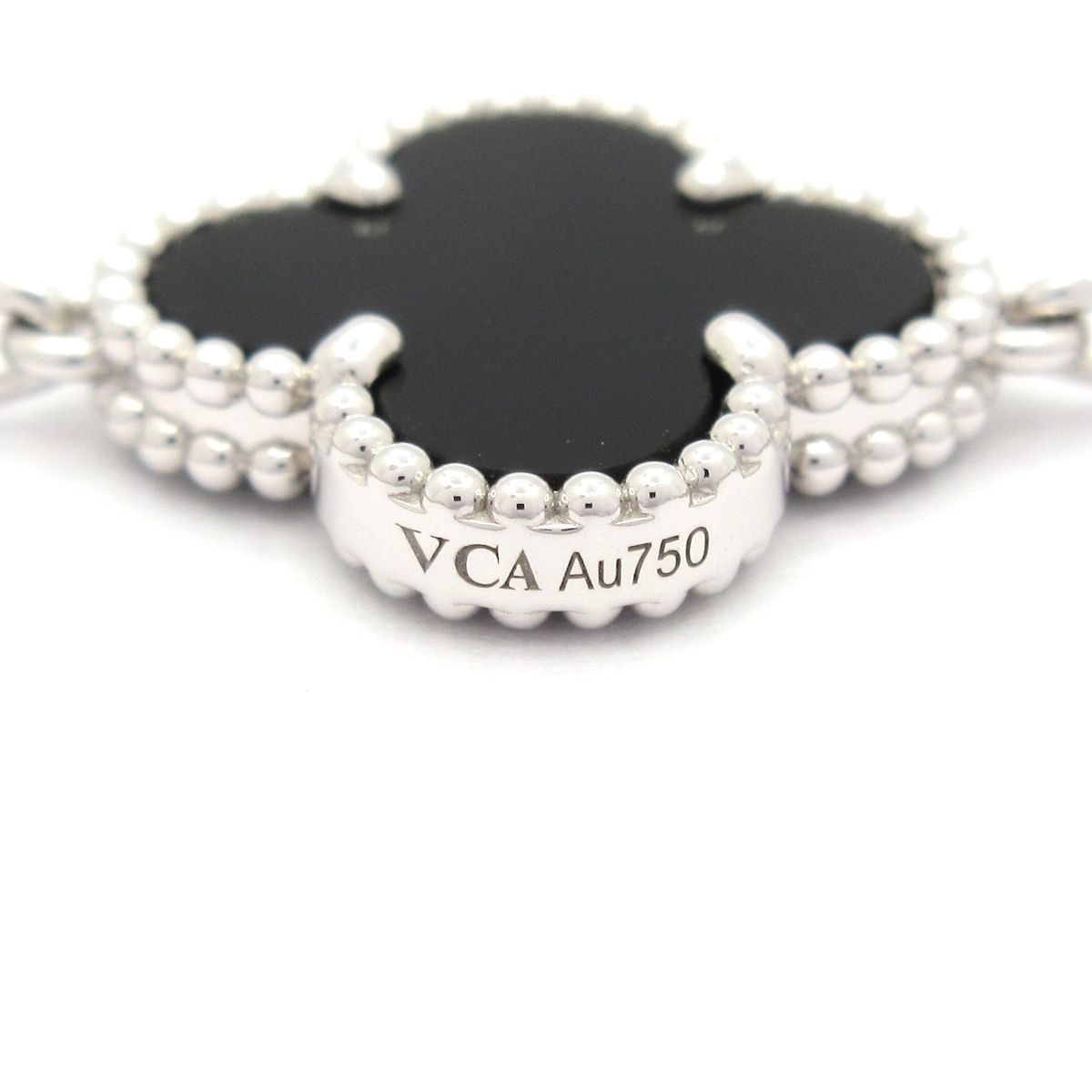 Van Cleef & Arpels Bracelet Vintage Alhambra 18k White Gold Black Diamond — view 5