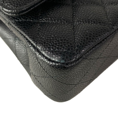 Chanel Shoulder Bag Double Flap Quilted Black Chain Silver — view 7