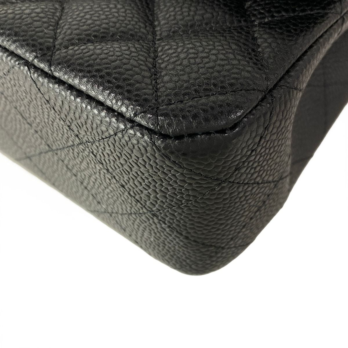 Chanel Shoulder Bag Double Flap Quilted Black Chain Silver — view 6