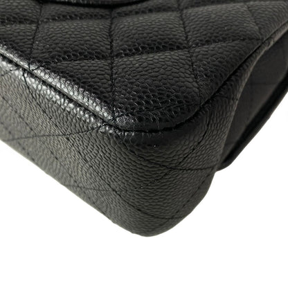 Chanel Shoulder Bag Double Flap Quilted Black Chain Silver — view 8