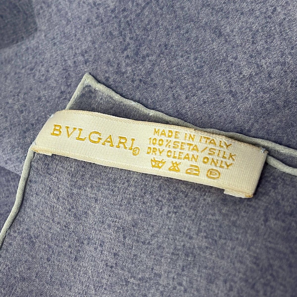 Bvlgari Shawl Dark Navy Sheath Silk Scarf — view 2