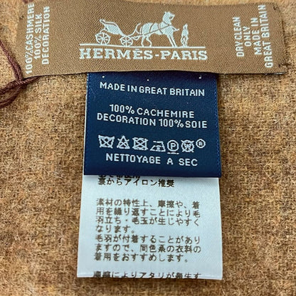 Hermes Scarf Dark Brown Orange Multi Cashmere Silk — view 2