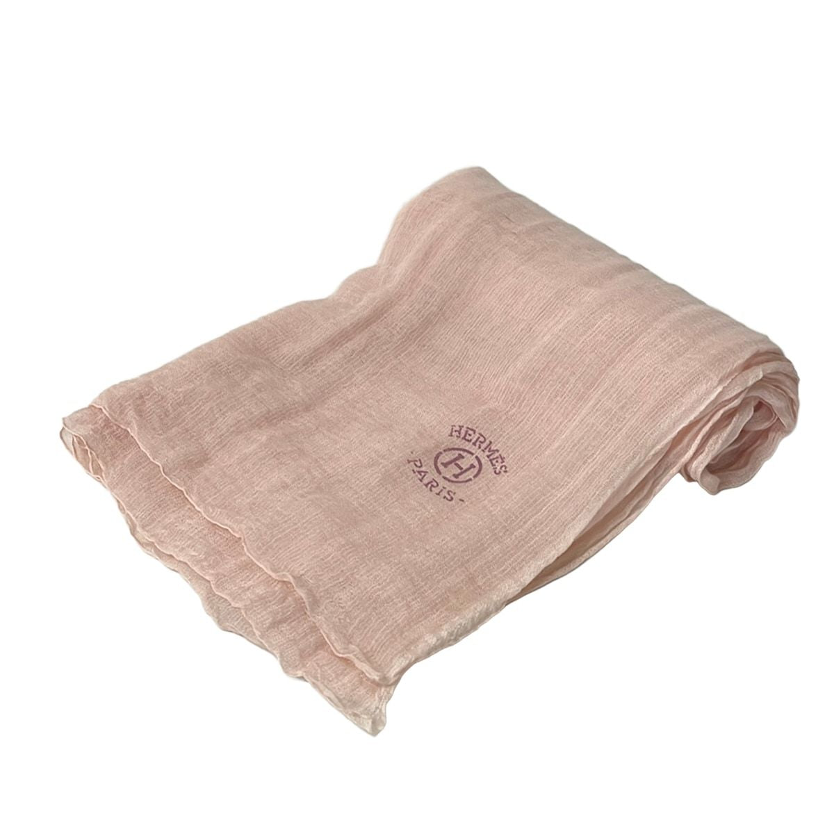 Hermes Shawl Light Pink Cashmere Silk Scarf
