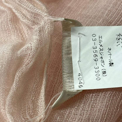 Hermes Shawl Light Pink Cashmere Silk Scarf — view 9