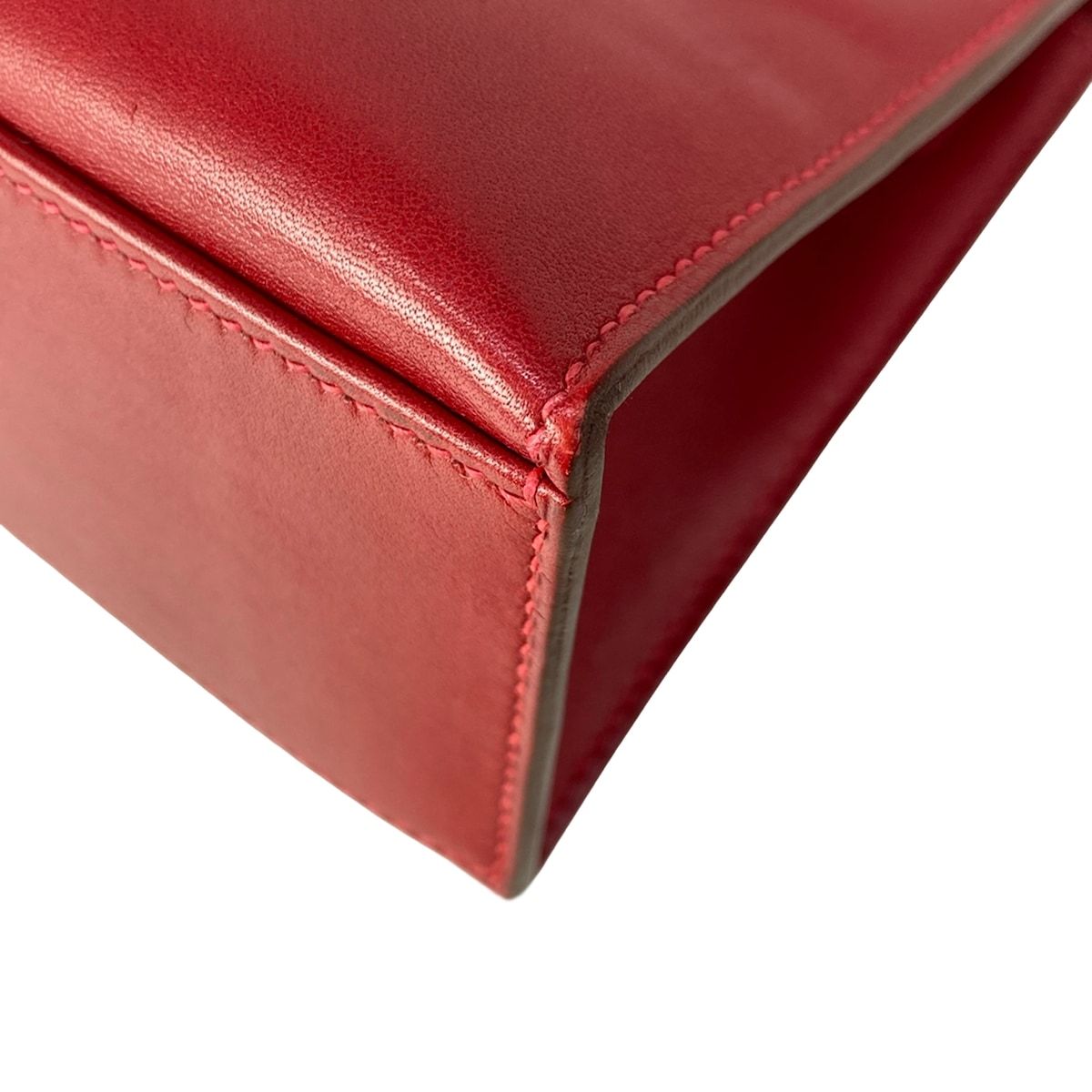Hermes Handbag Pochette Kelly Ruby Silver — view 6