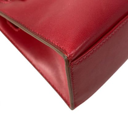 Hermes Handbag Pochette Kelly Ruby Silver — view 7
