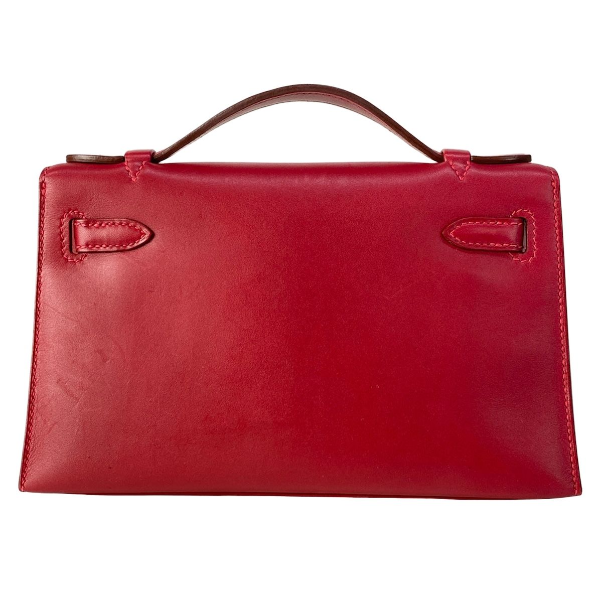 Hermes Handbag Pochette Kelly Ruby Silver — view 3
