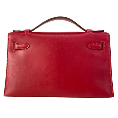 Hermes Handbag Pochette Kelly Ruby Silver — view 3