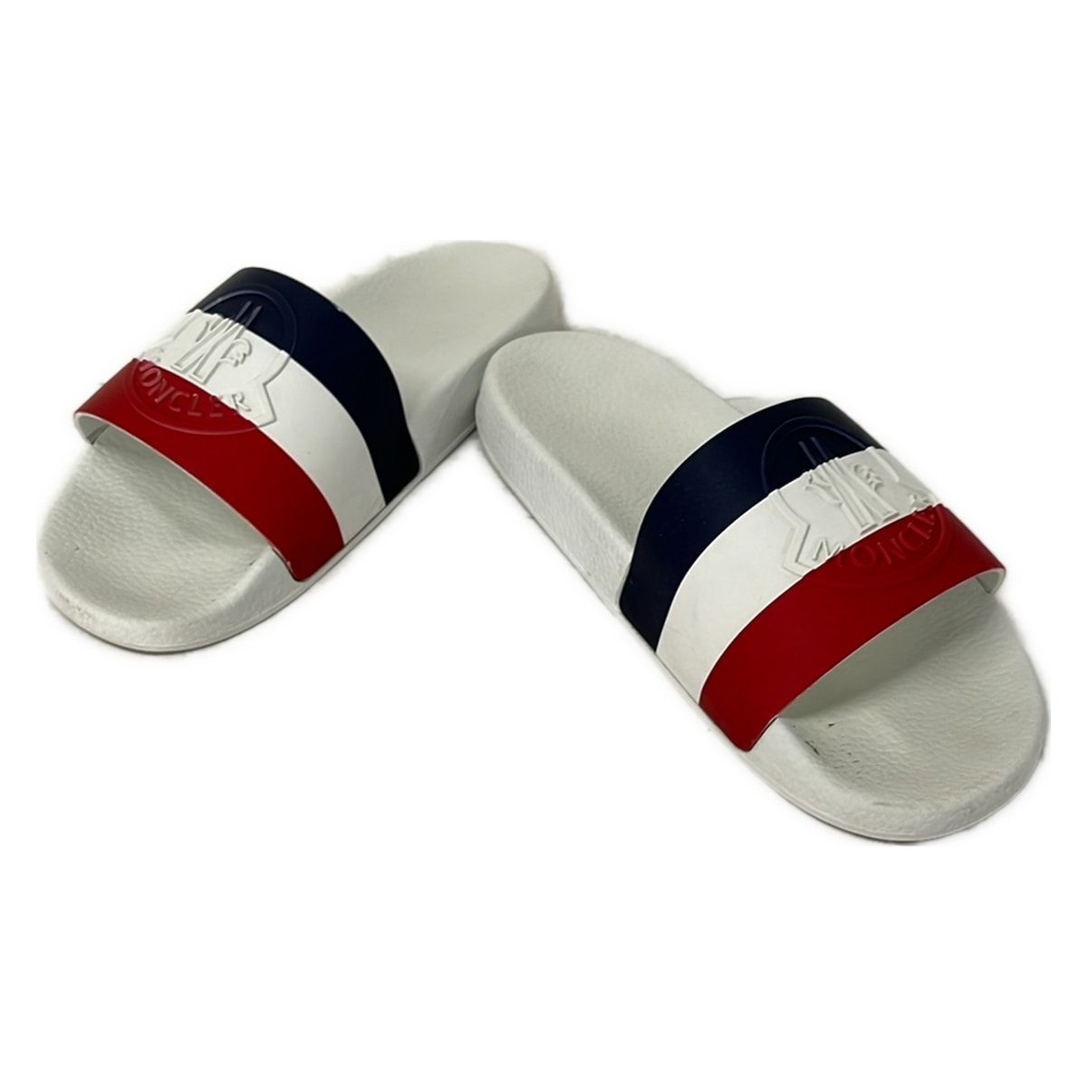 Moncler Sandals 42 White Red Blue Border — view 2