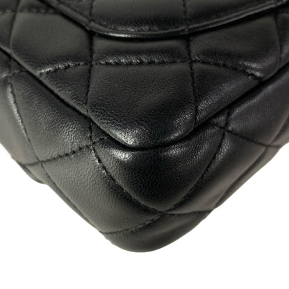 Chanel Shoulder Bag Mini Quilted Black Chain Gold Metal Lambskin — view 9