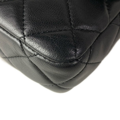 Chanel Shoulder Bag Mini Quilted Black Chain Gold Metal Lambskin — view 6