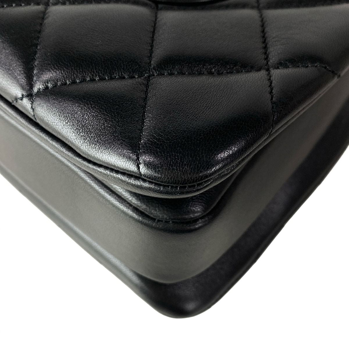 Chanel Shoulder Bag Trendy CC Large Top Handle Quilted Black Chain Gold 2-Way — view 8