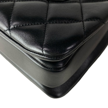Chanel Shoulder Bag Trendy CC Large Top Handle Quilted Black Chain Gold 2-Way — view 8