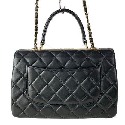 Chanel Shoulder Bag Trendy CC Large Top Handle Quilted Black Chain Gold 2-Way — view 3