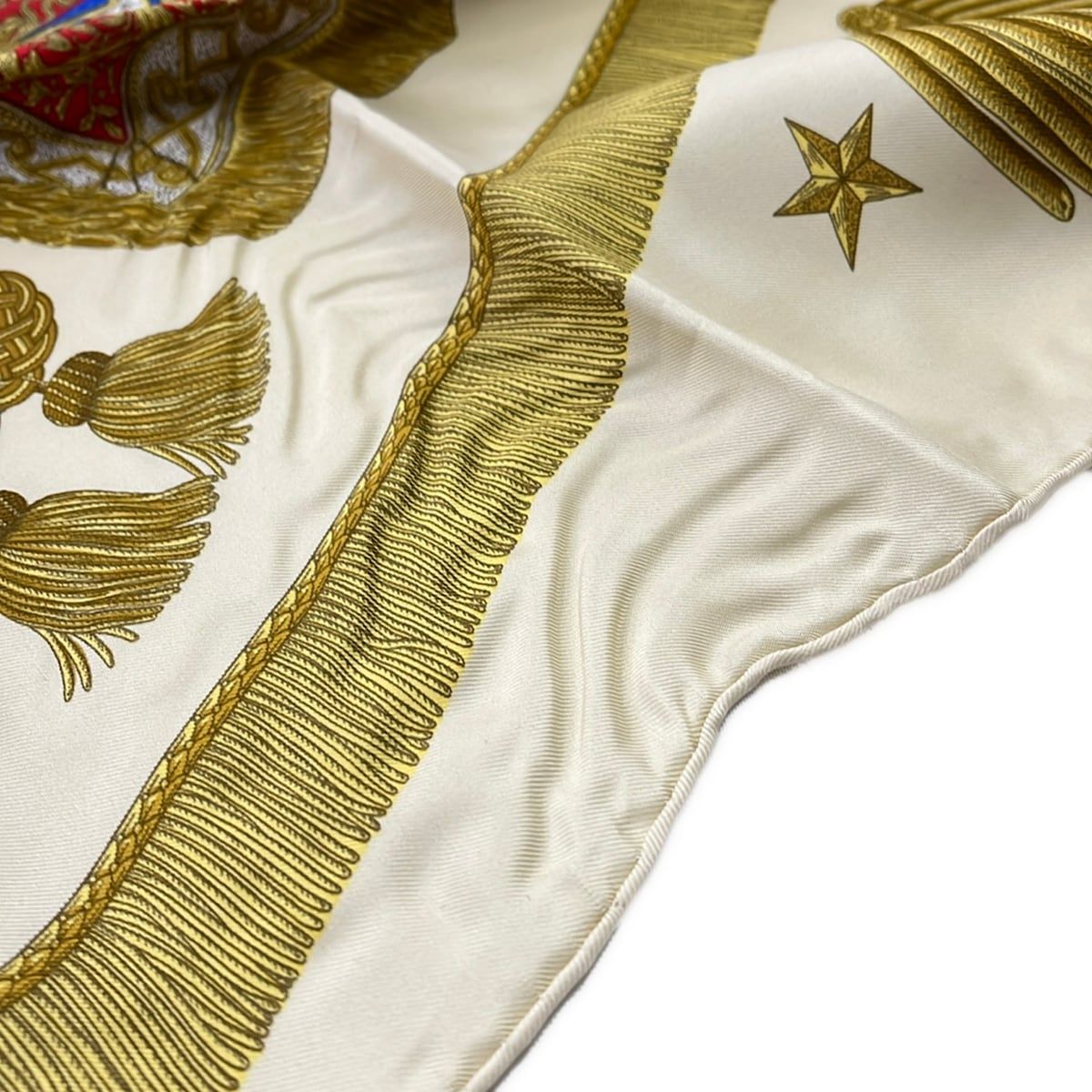 Hermes Scarf Carre 90 Ivory Gold Multi Saber Decorative Bag Silk — view 6