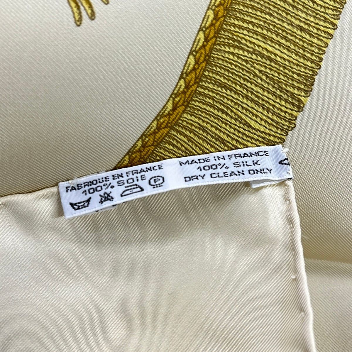 Hermes Scarf Carre 90 Ivory Gold Multi Saber Decorative Bag Silk — view 3