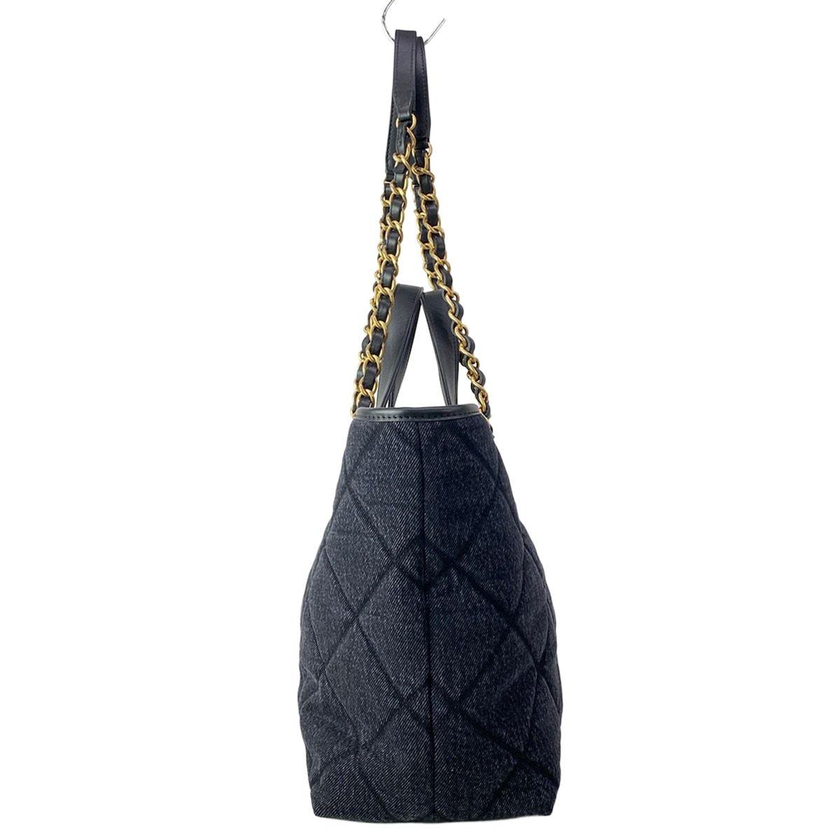 Chanel Tote Deauville Cabas Black Metal Matte Togo 2-Way Leather — view 2