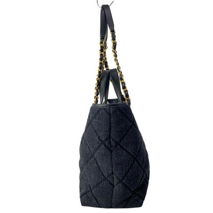 Chanel Tote Deauville Cabas Black Metal Matte Togo 2-Way Leather — view 4