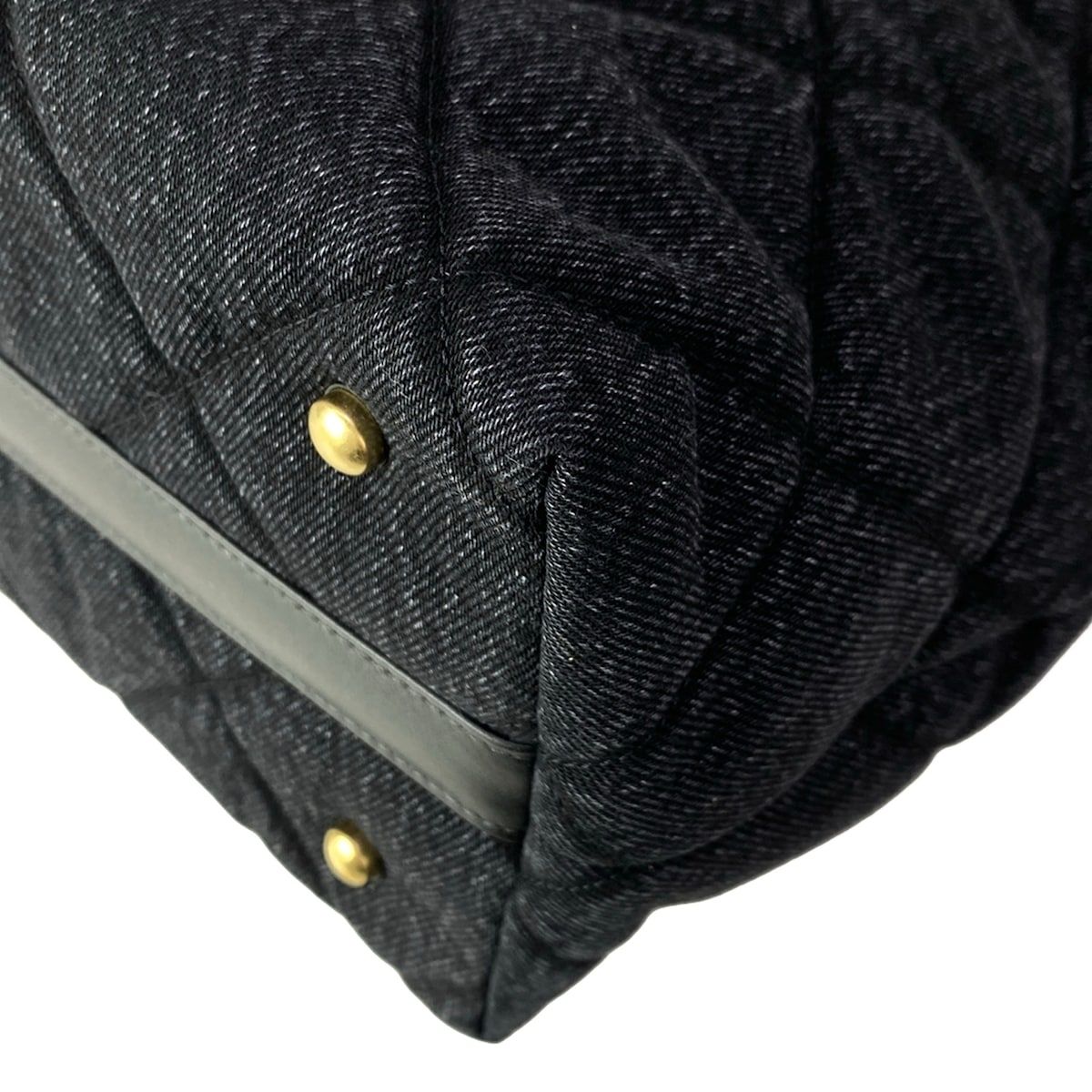 Chanel Tote Deauville Cabas Black Metal Matte Togo 2-Way Leather — view 6