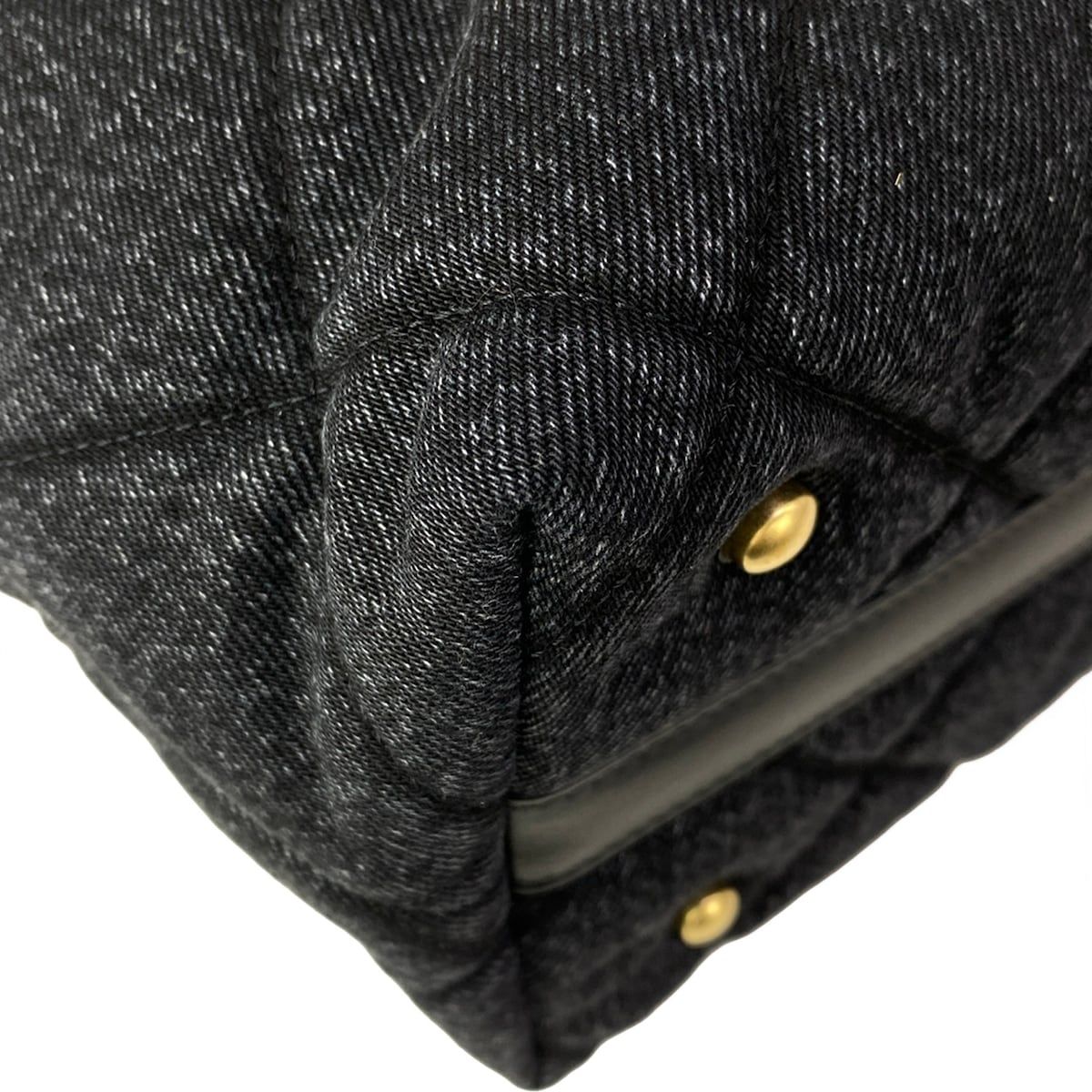 Chanel Tote Deauville Cabas Black Metal Matte Togo 2-Way Leather — view 9