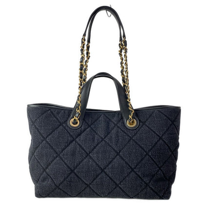 Chanel Tote Deauville Cabas Black Metal Matte Togo 2-Way Leather — view 3