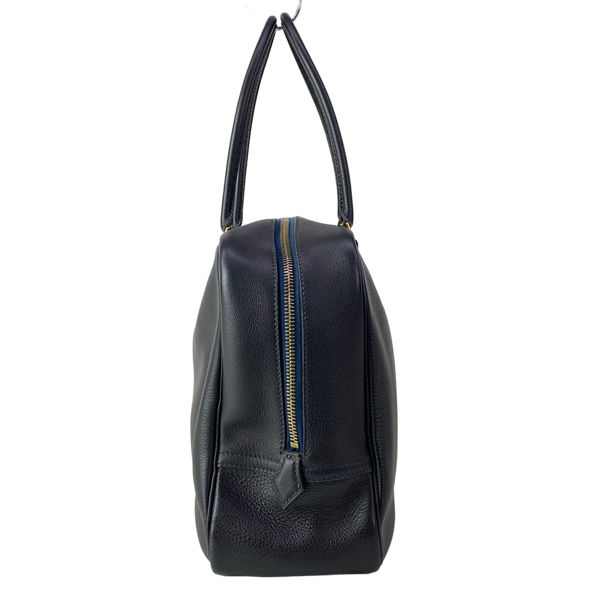 Hermes Handbag Plume 32 Blue Indigo Gold — view 4