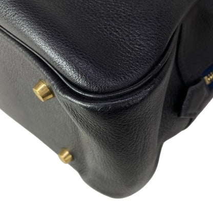 Hermes Handbag Plume 32 Blue Indigo Gold — view 6