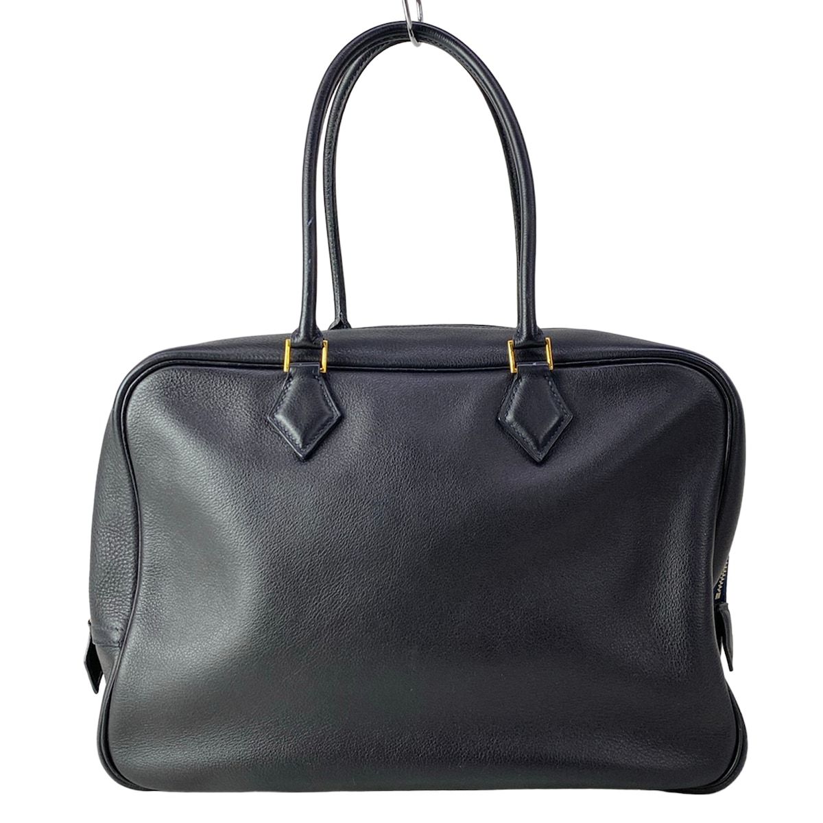 Hermes Handbag Plume 32 Blue Indigo Gold