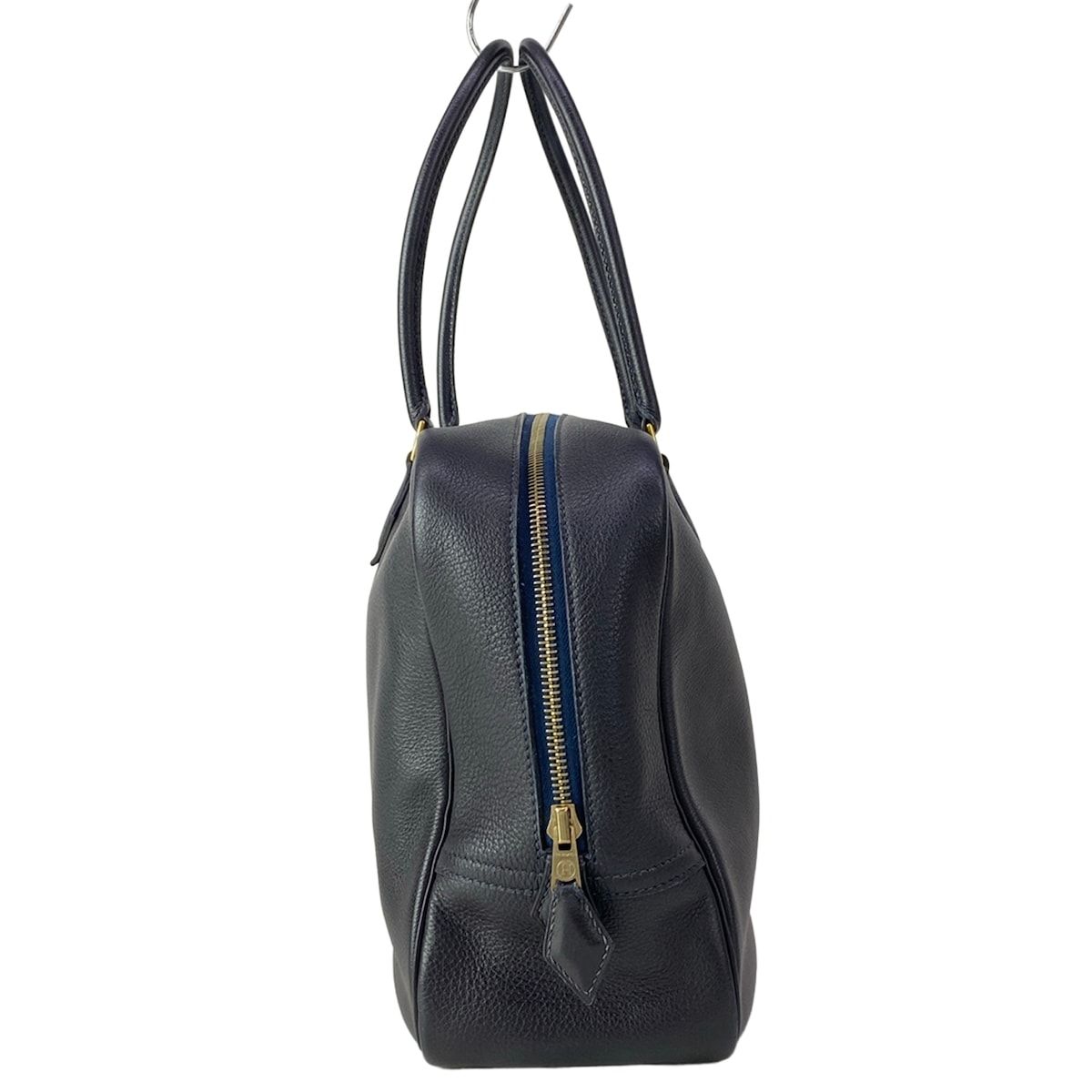 Hermes Handbag Plume 32 Blue Indigo Gold — view 2