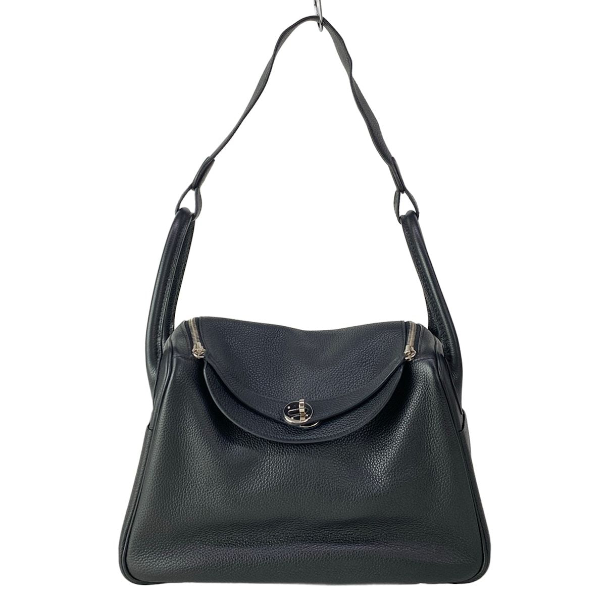 Hermes Shoulder Bag Lindy 30 Black Silver