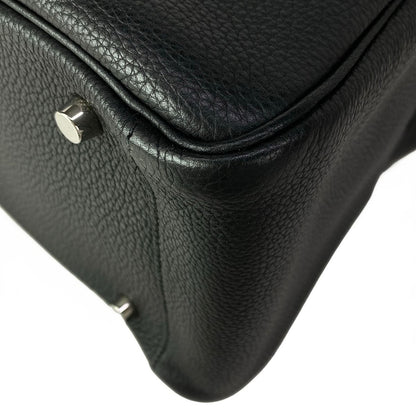 Hermes Shoulder Bag Lindy 30 Black Silver — view 8