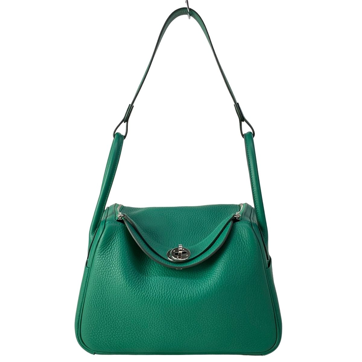 Hermes Handbag Lindy 26 Vert Vertigo Silver