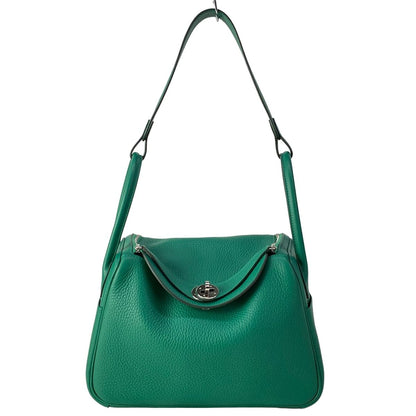 Hermes Handbag Lindy 26 Vert Vertigo Silver