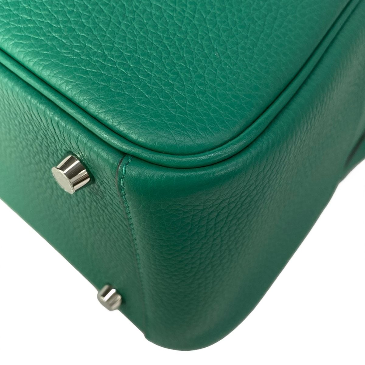 Hermes Handbag Lindy 26 Vert Vertigo Silver — view 6