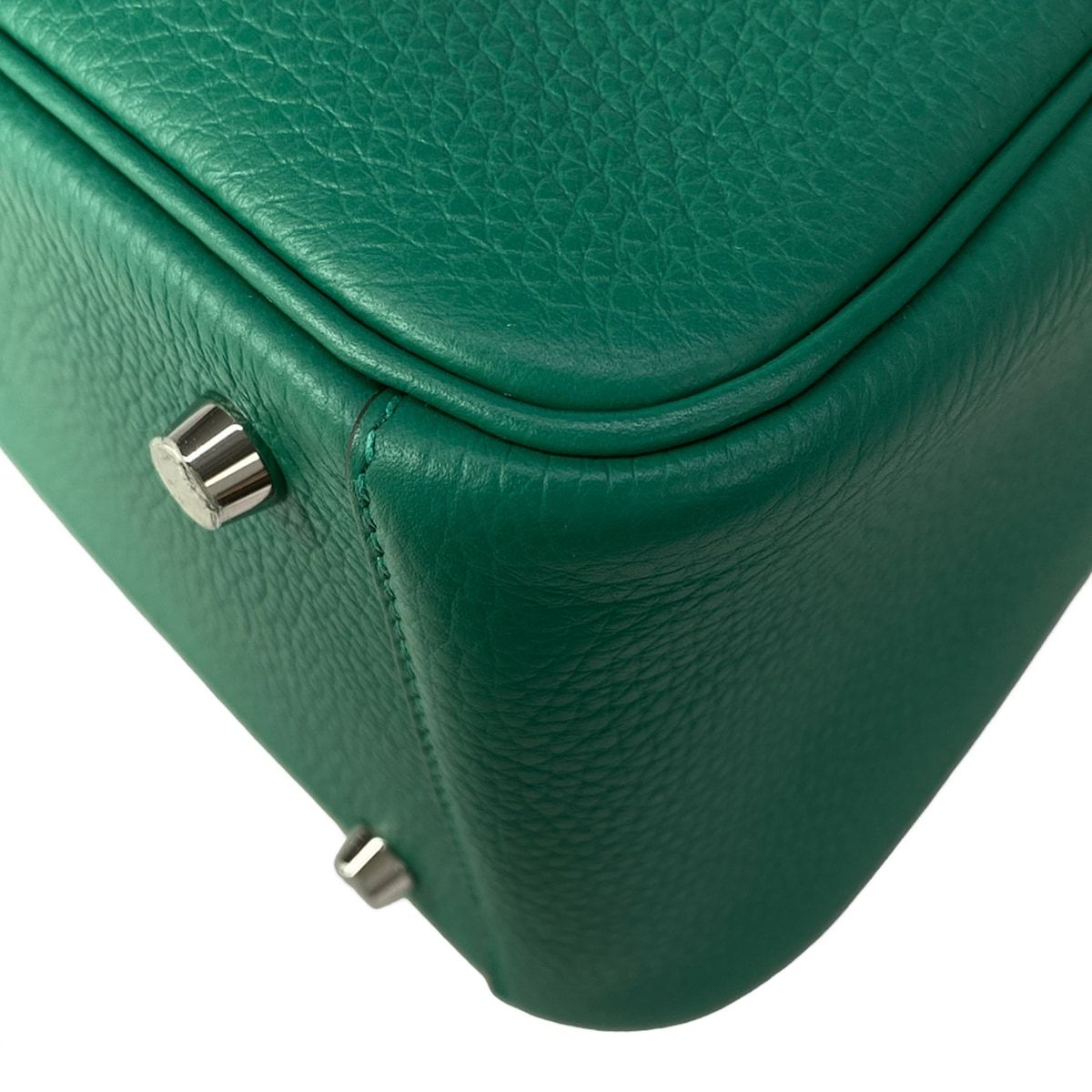 Hermes Handbag Lindy 26 Vert Vertigo Silver — view 8