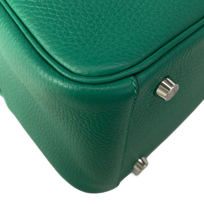 Hermes Handbag Lindy 26 Vert Vertigo Silver — view 7
