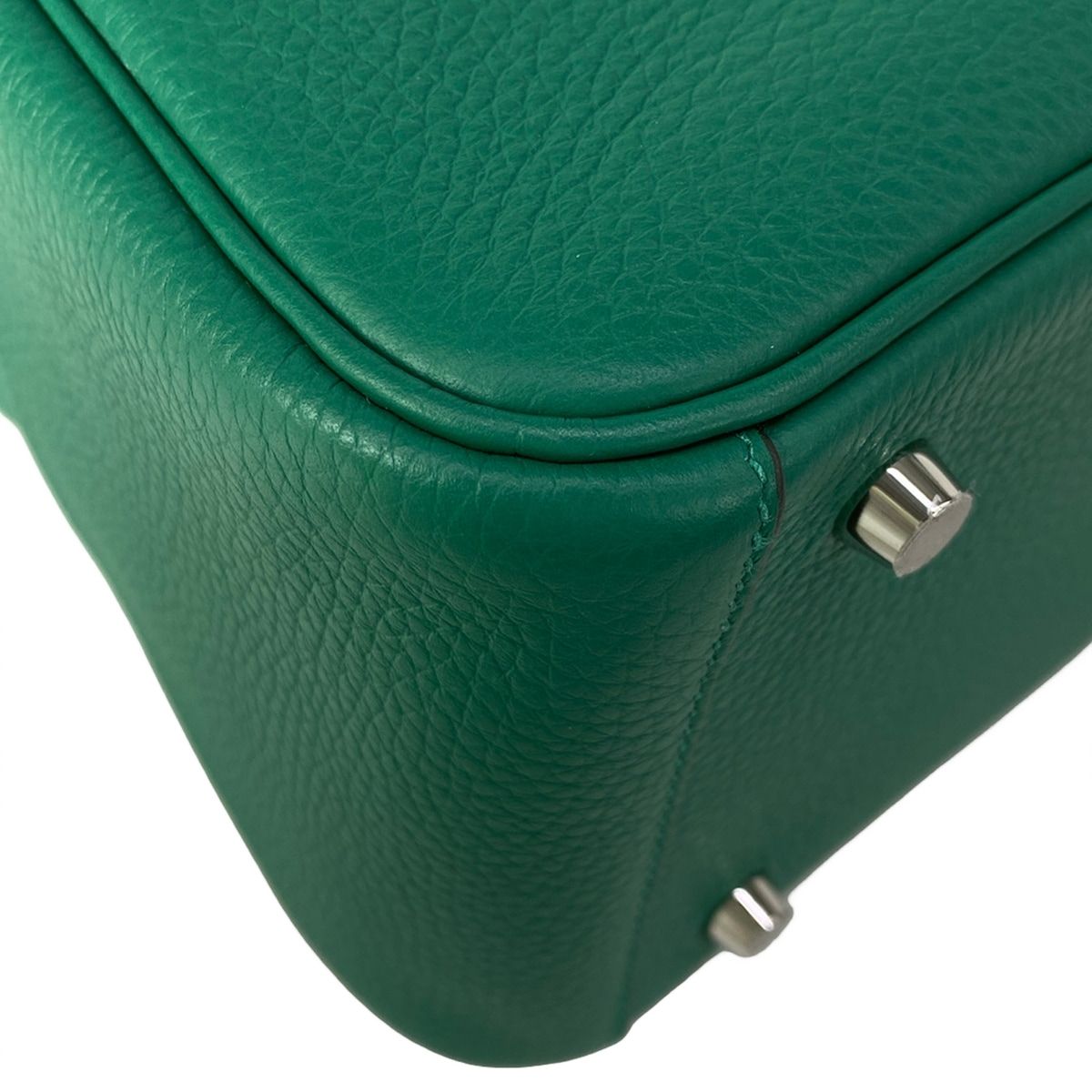 Hermes Handbag Lindy 26 Vert Vertigo Silver — view 9