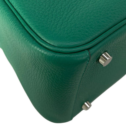 Hermes Handbag Lindy 26 Vert Vertigo Silver — view 9