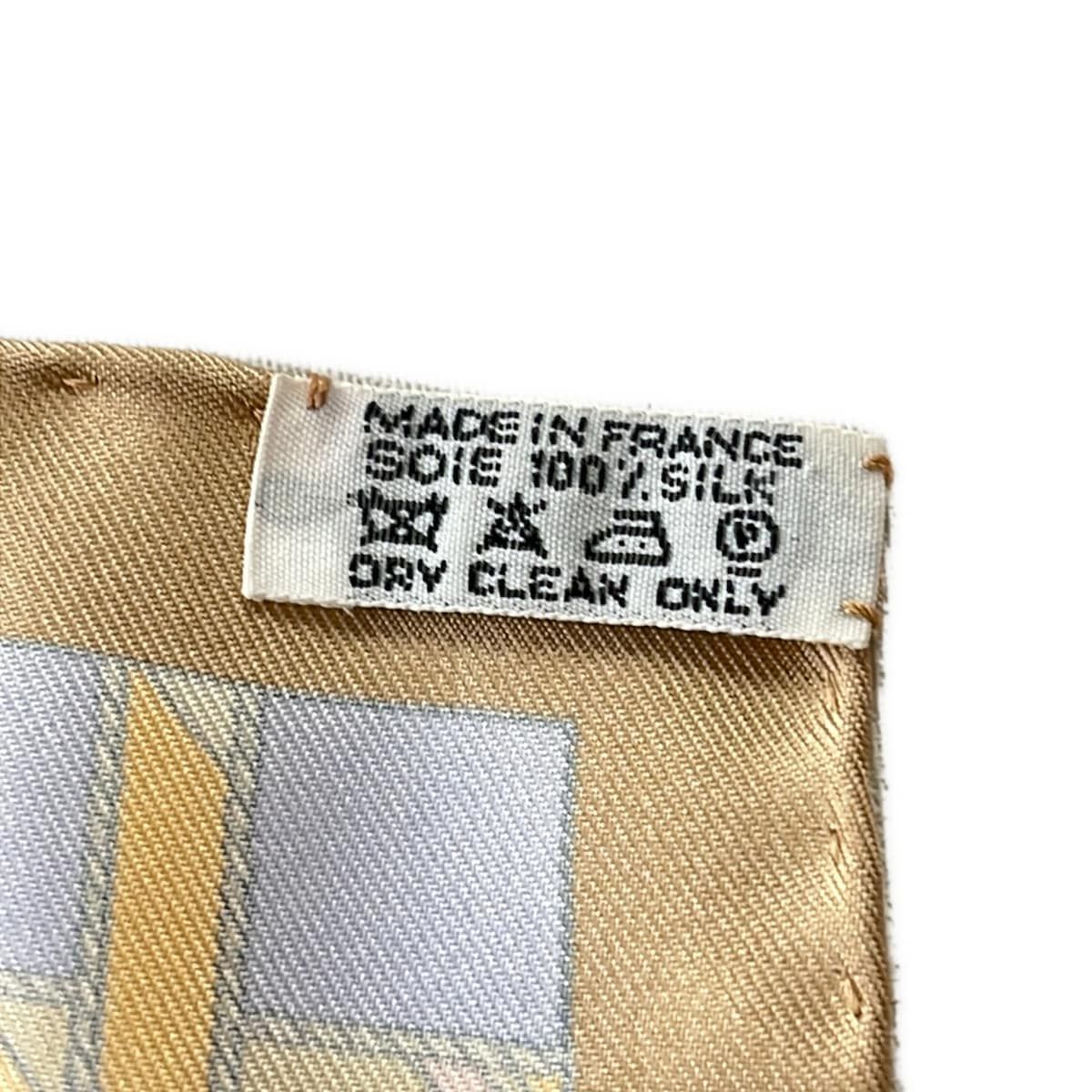 Hermes Scarf Carre 90 Beige Light Blue Multi Voyage Au Long Cours — view 3