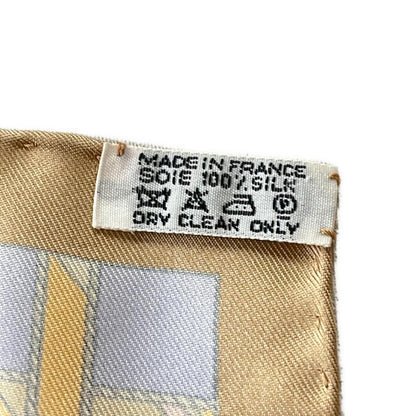 Hermes Scarf Carre 90 Beige Light Blue Multi Voyage Au Long Cours — view 3