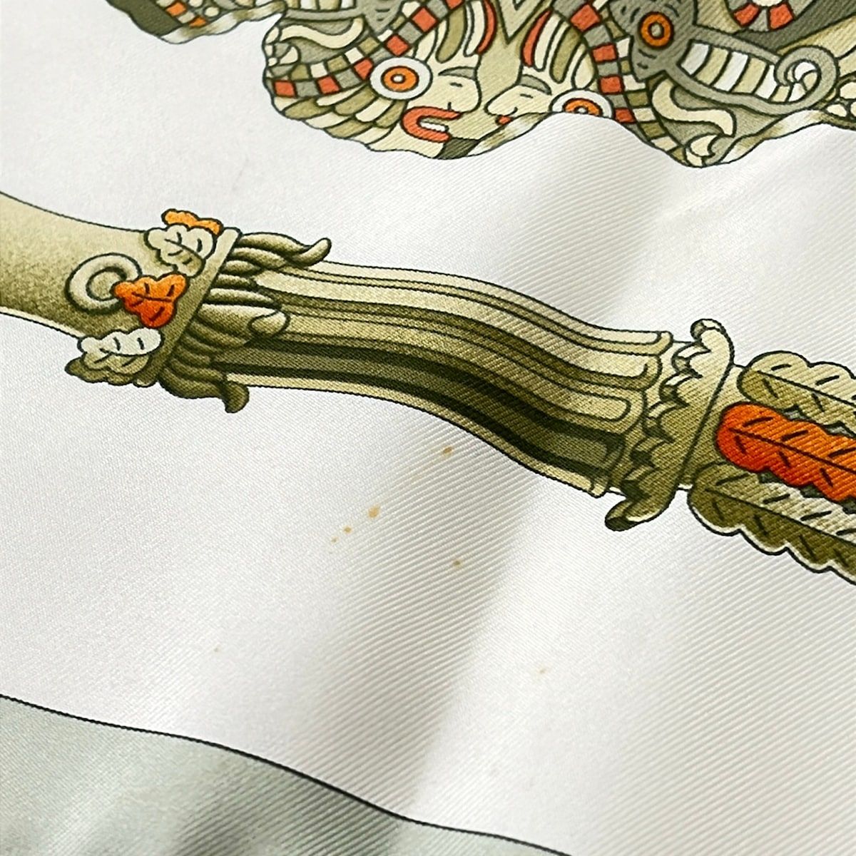Hermes Scarf Carre 90 White Beige Multi le Matin Neuf — view 8