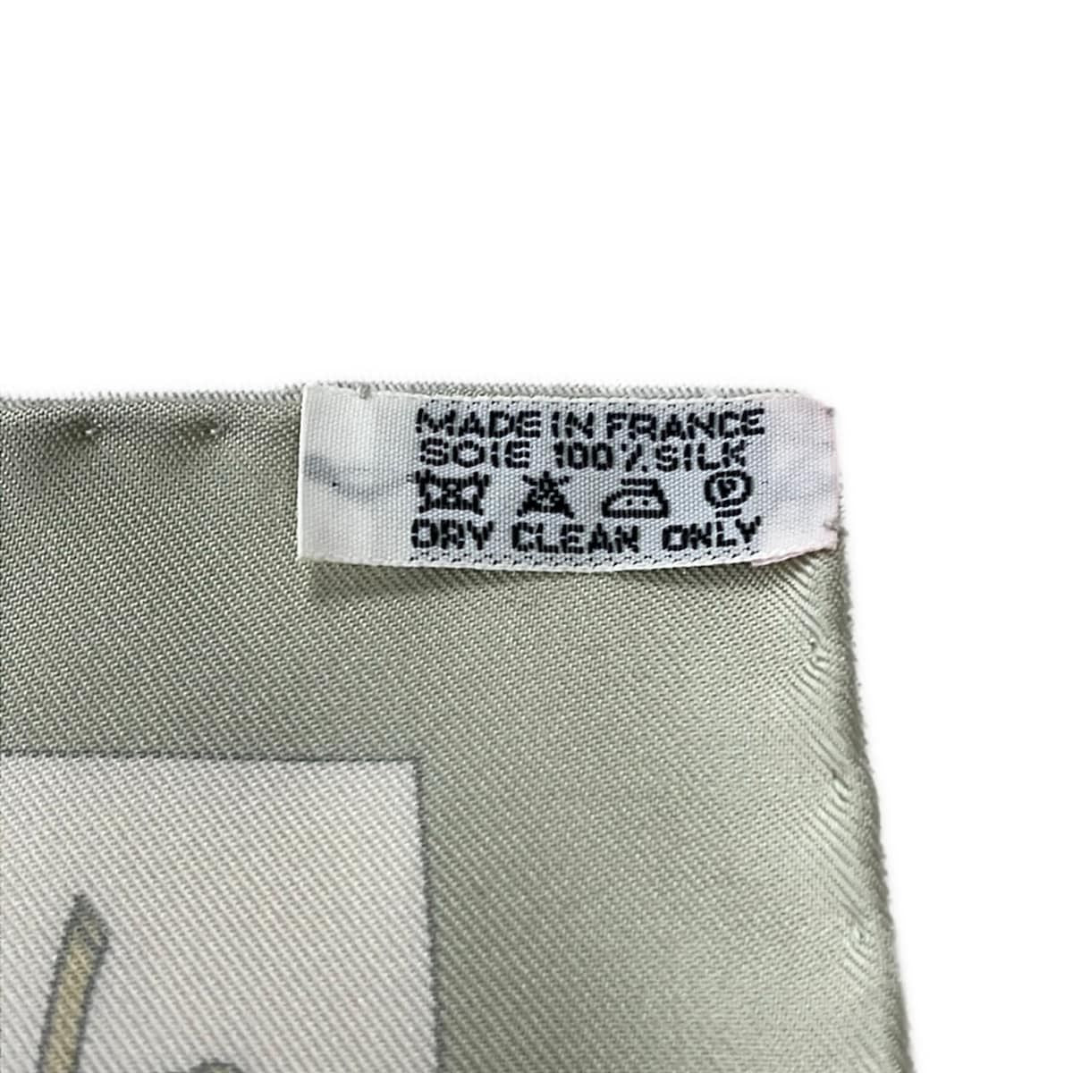 Hermes Scarf Carre 90 White Beige Multi le Matin Neuf — view 3