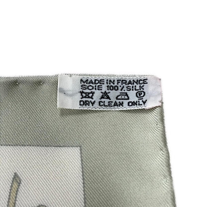 Hermes Scarf Carre 90 White Beige Multi le Matin Neuf — view 3