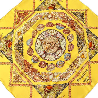Hermes Scarf Carre 90 Dark Yellow Red Multi Rocaille