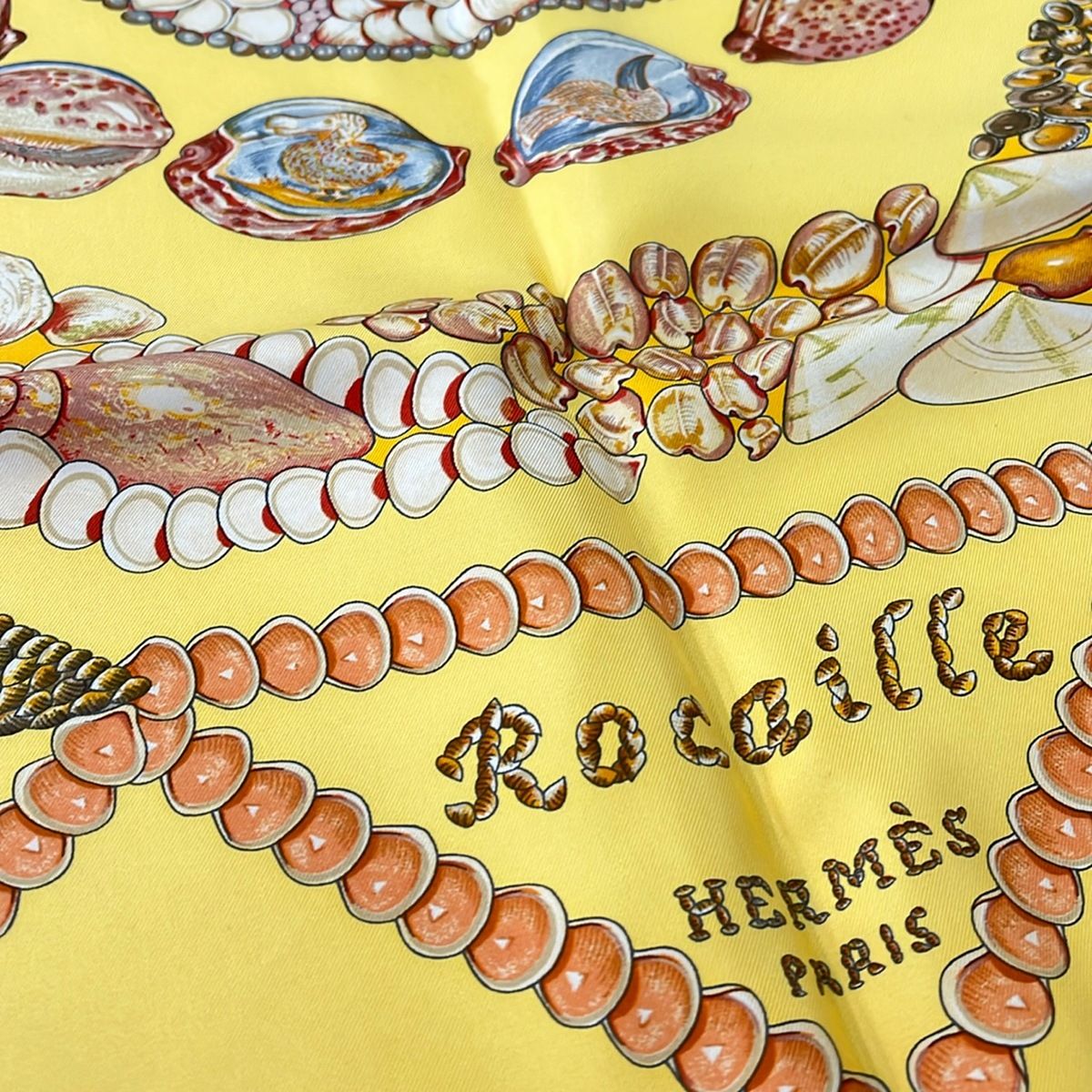 Hermes Scarf Carre 90 Dark Yellow Red Multi Rocaille — view 4