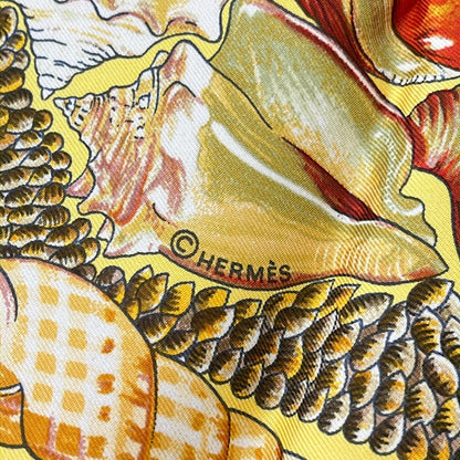 Hermes Scarf Carre 90 Dark Yellow Red Multi Rocaille — view 2