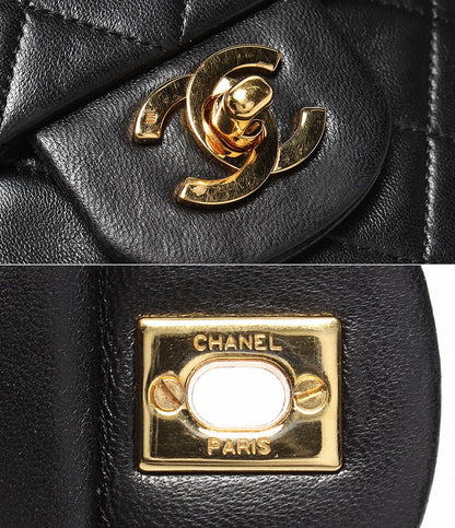 Chanel Chain Shoulder Bag Double Flap Gold Quilted Lambskin — view 6