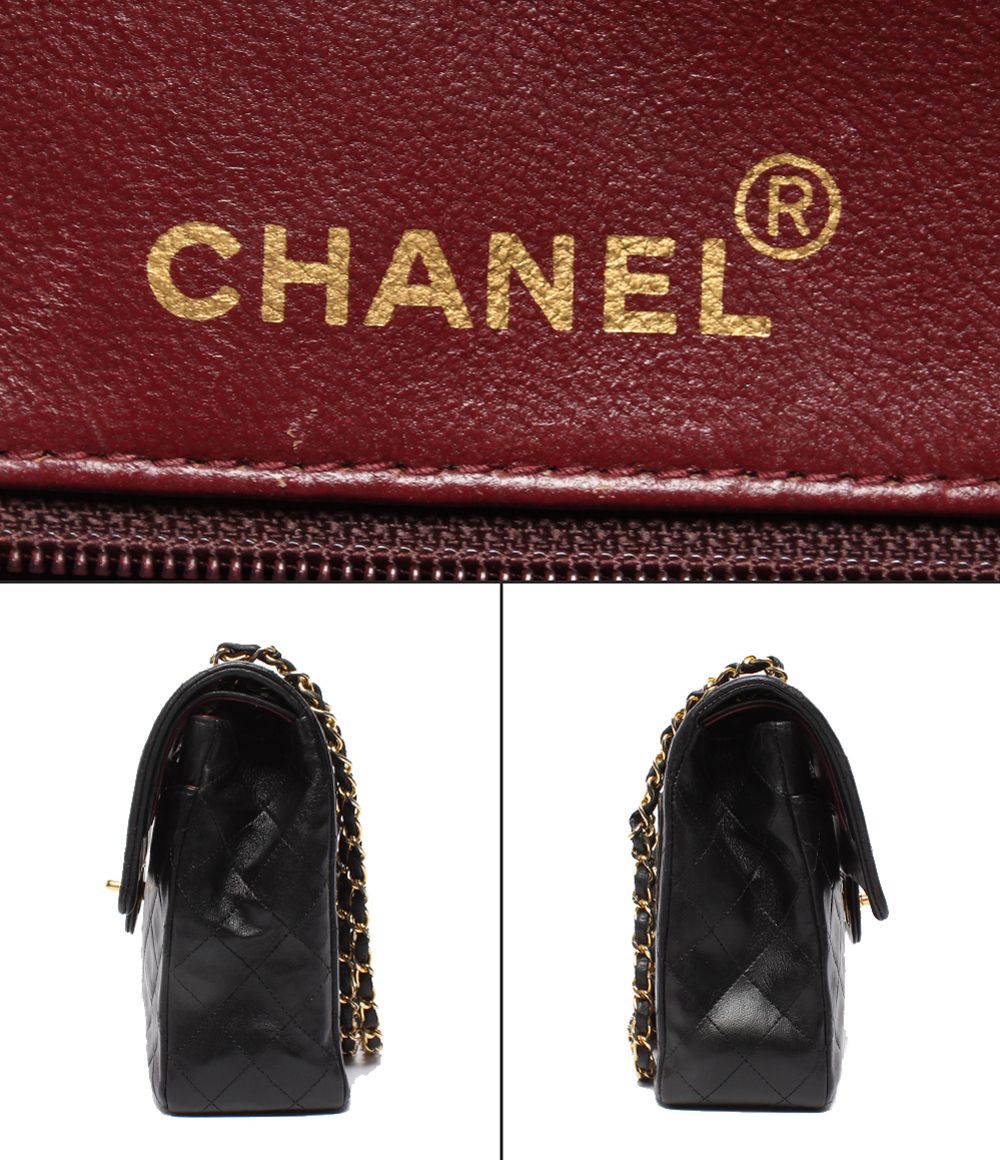 Chanel Chain Shoulder Bag Double Flap Gold Quilted Lambskin — view 4