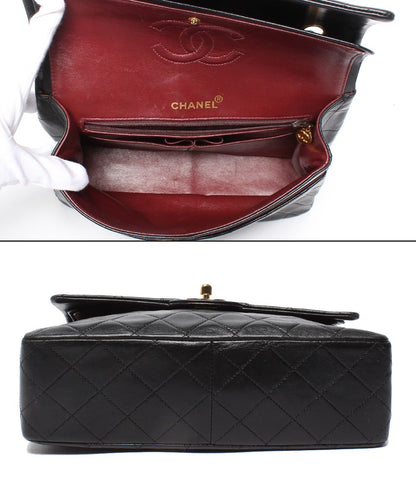 Chanel Chain Shoulder Bag Double Flap Gold Quilted Lambskin — view 3